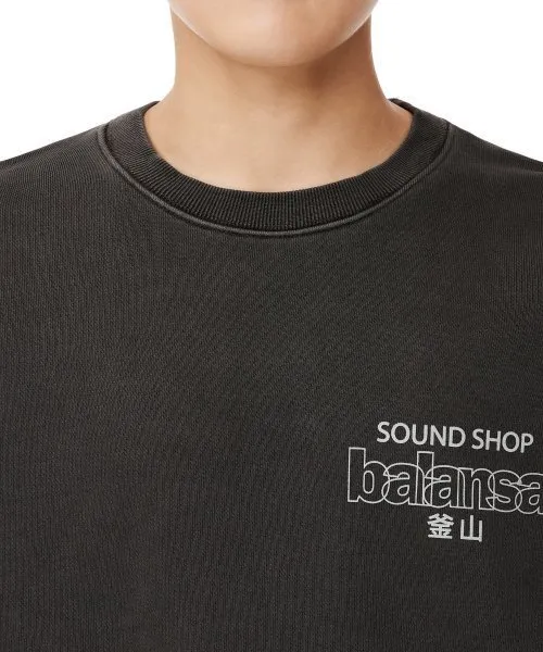 SOUND SHOP BALANSA  |Crew Neck Unisex Street Style Long Sleeves Cotton Logo