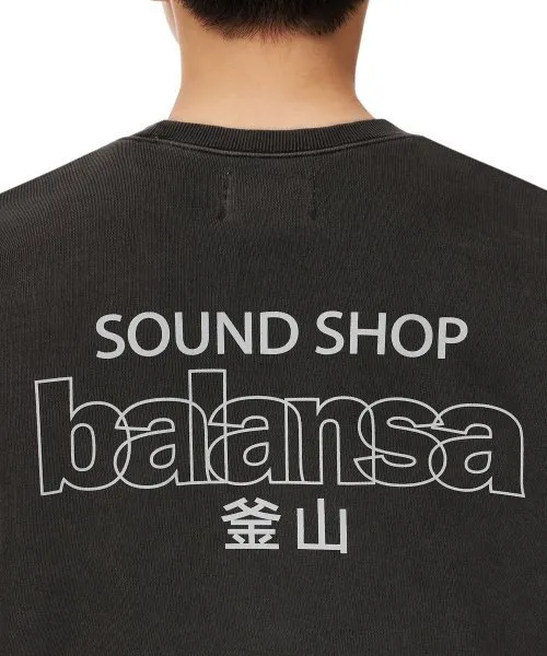 SOUND SHOP BALANSA  |Crew Neck Unisex Street Style Long Sleeves Cotton Logo