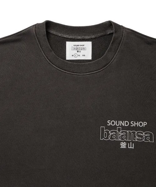 SOUND SHOP BALANSA  |Crew Neck Unisex Street Style Long Sleeves Cotton Logo