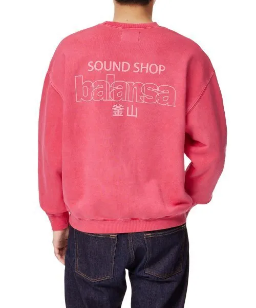 SOUND SHOP BALANSA  |Crew Neck Unisex Street Style Long Sleeves Cotton Logo