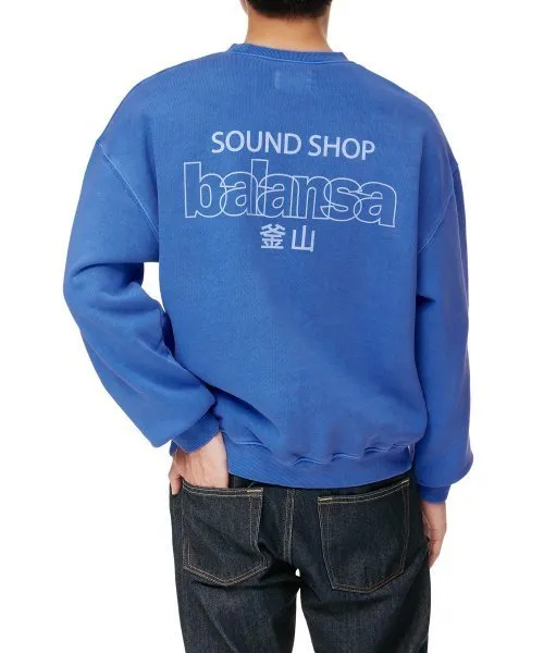 SOUND SHOP BALANSA  |Crew Neck Unisex Street Style Long Sleeves Cotton Logo