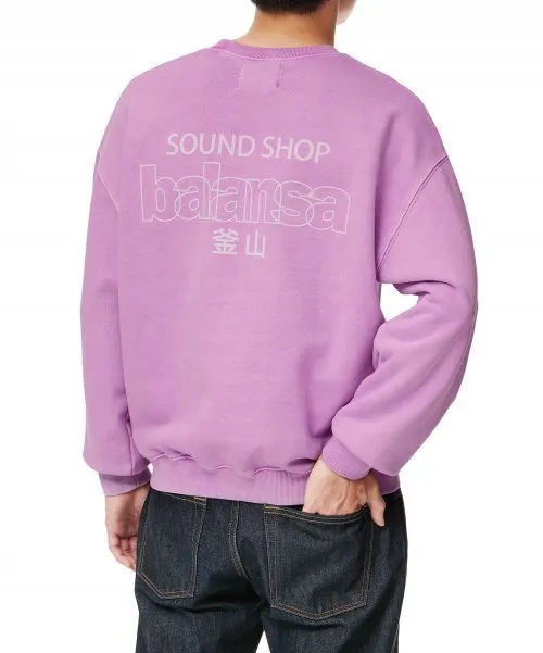 SOUND SHOP BALANSA  |Crew Neck Unisex Street Style Long Sleeves Cotton Logo