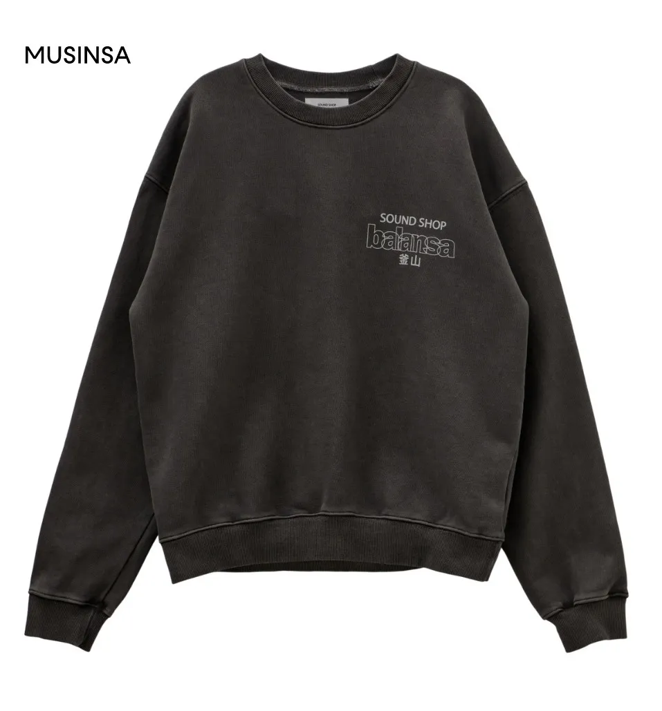 SOUND SHOP BALANSA  |Crew Neck Unisex Street Style Long Sleeves Cotton Logo