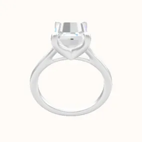 Split Cathedral Engagement Ring With Four Prong Head