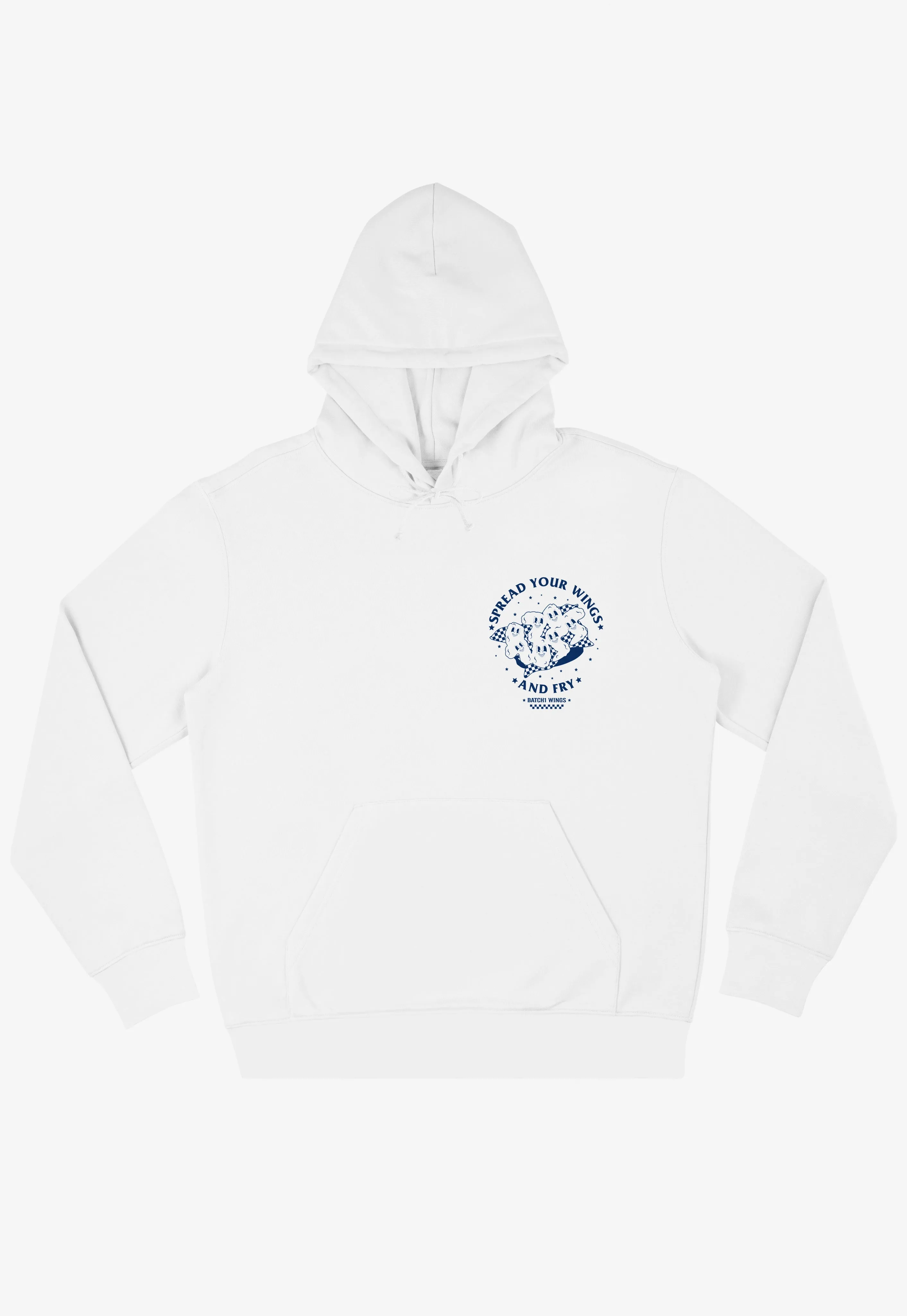 Spread Your Wings Fried Chicken Hoodie in White