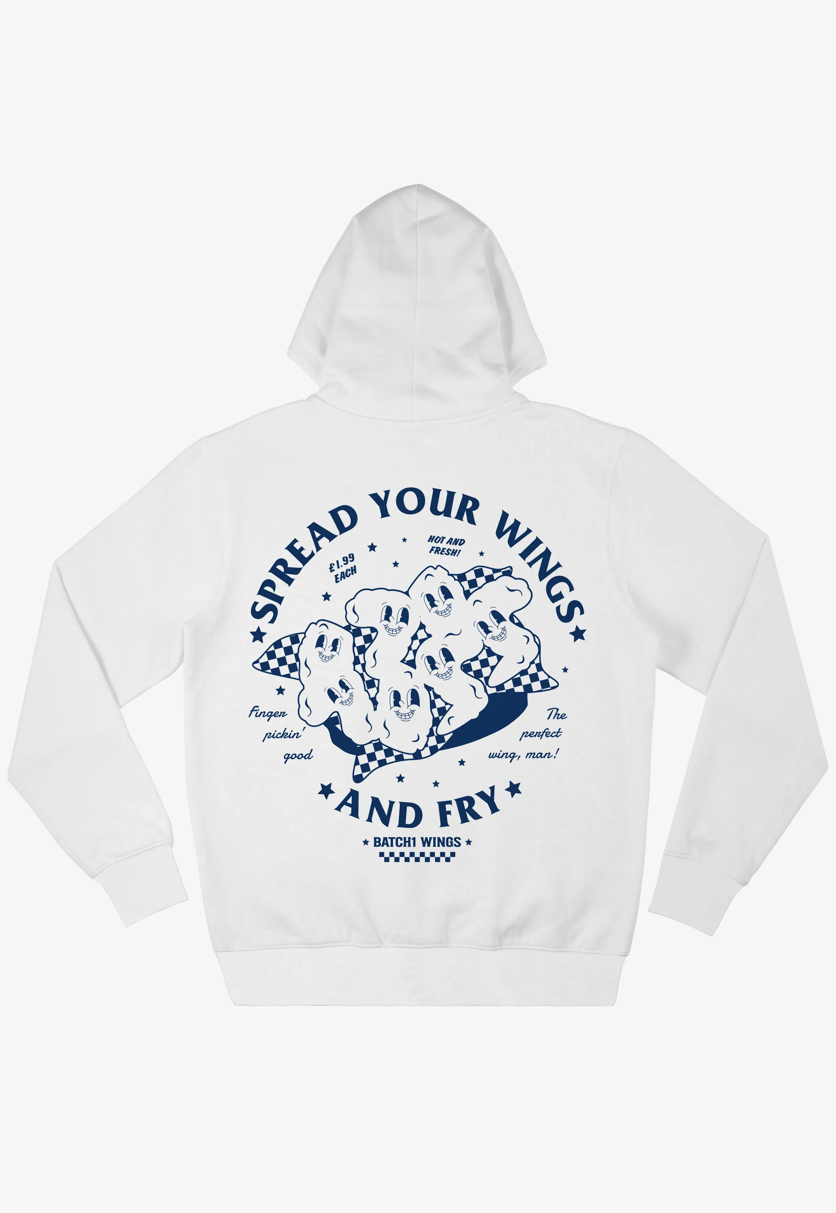 Spread Your Wings Fried Chicken Hoodie in White