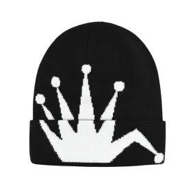 STSSY CROWN JACQUARD CUFF BEANIE // BLACK