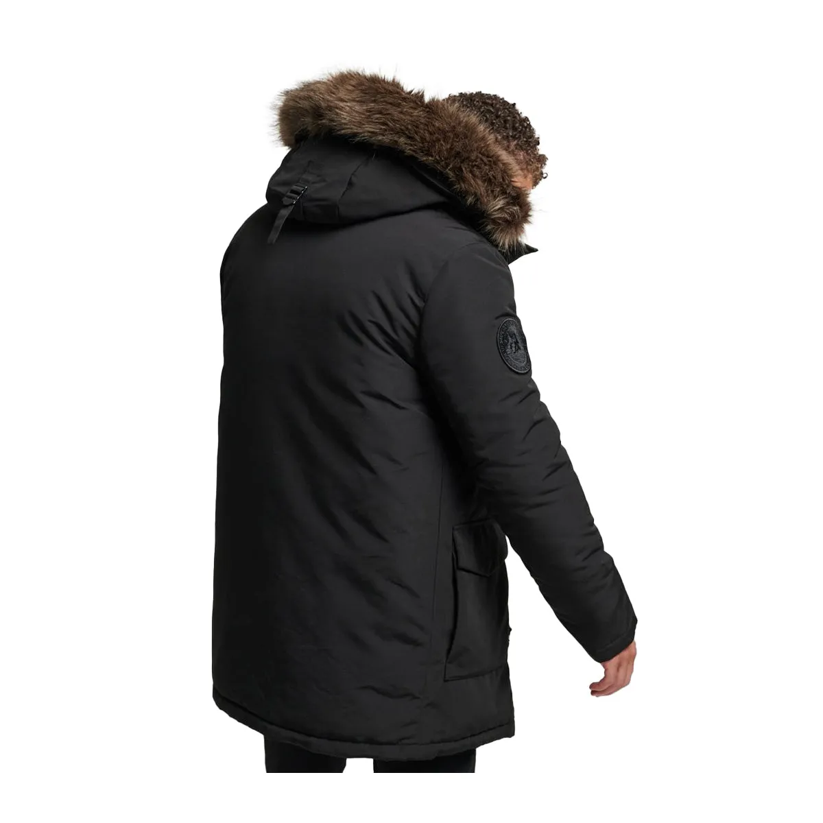 Superdry Mens Faux Fur Hooded Everest Parka Jacket M5011500A-02A Black