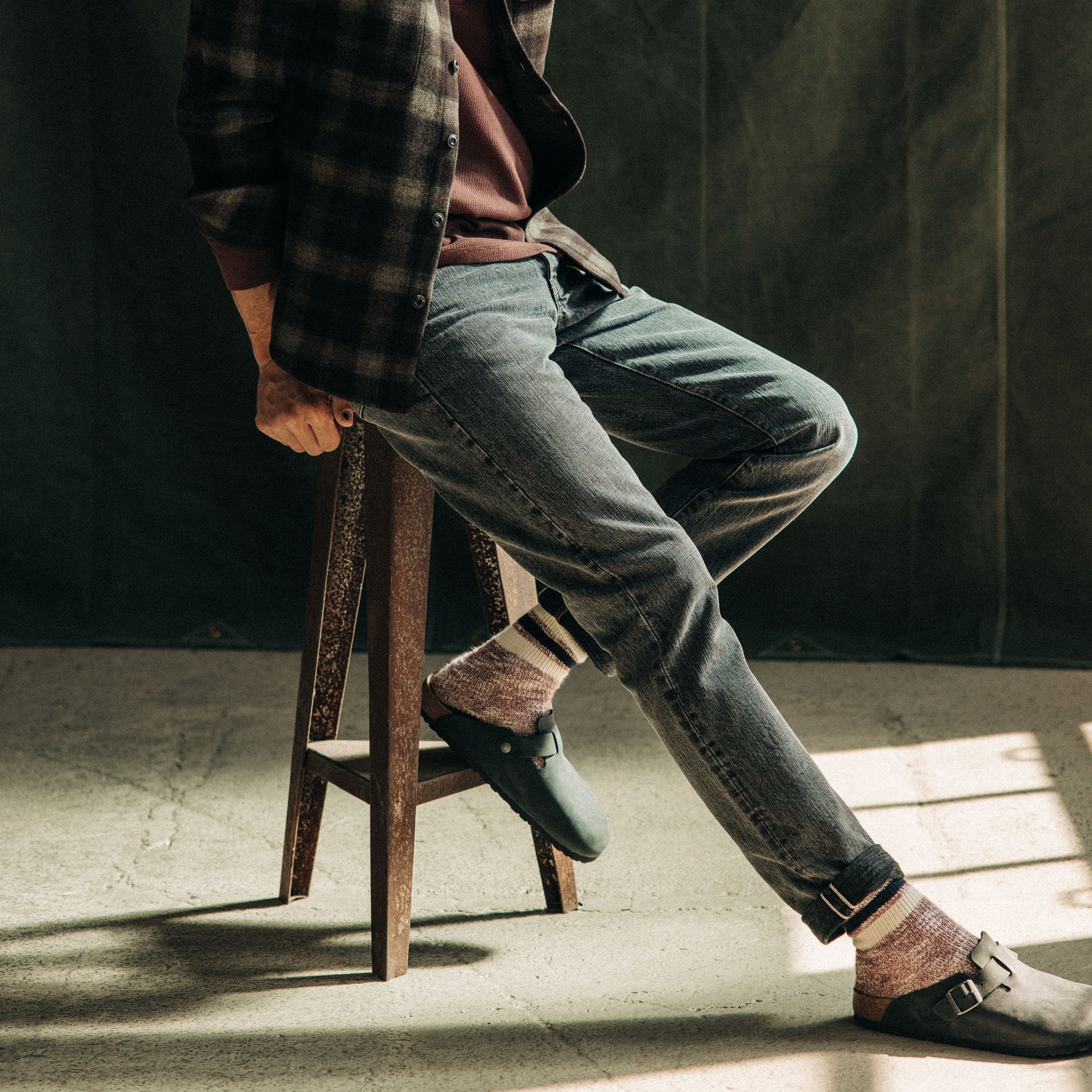 The Democratic Jean in Black 1-Year Wash Selvage Denim