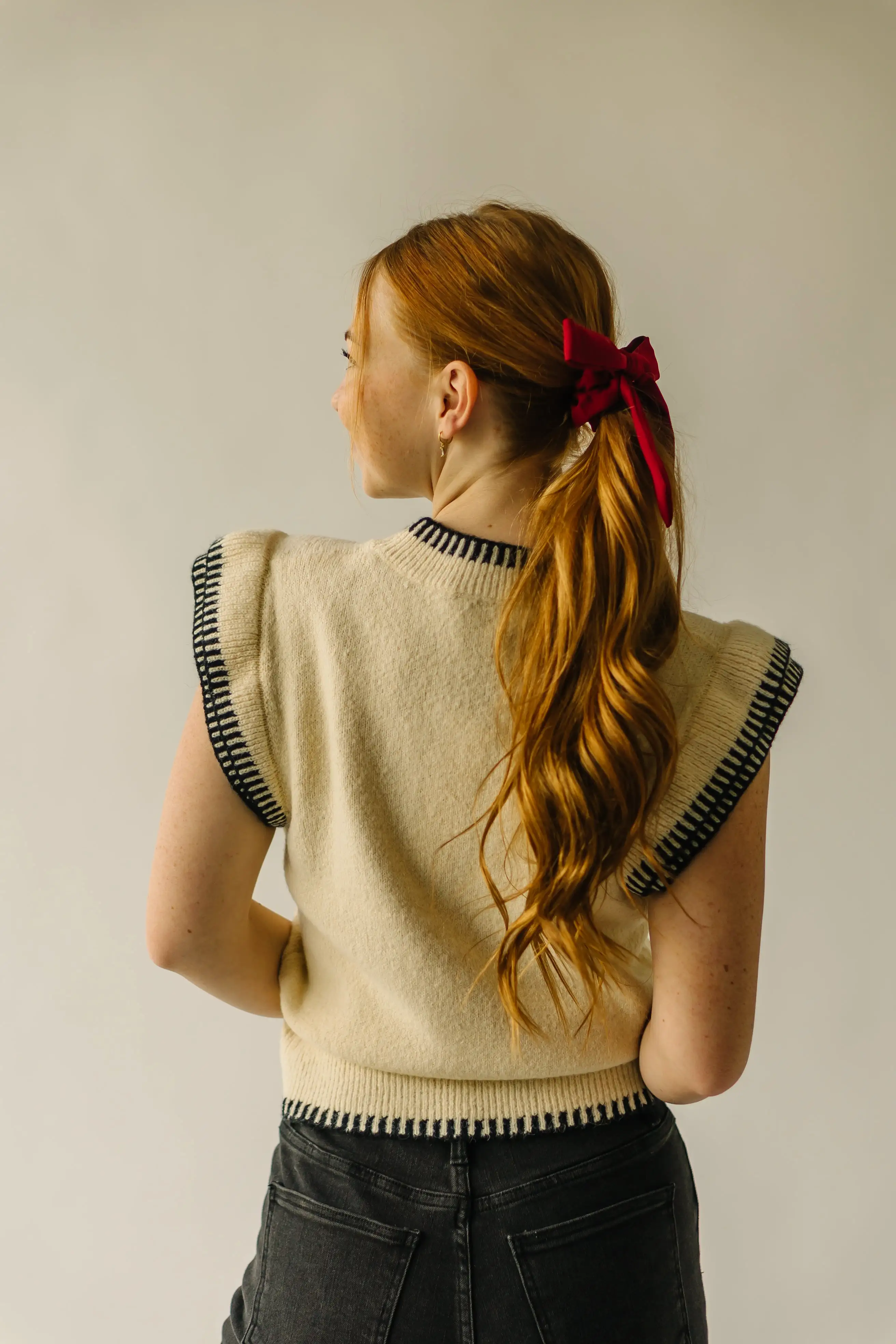 The Denger Ruffle Sleeve Sweater in Cream