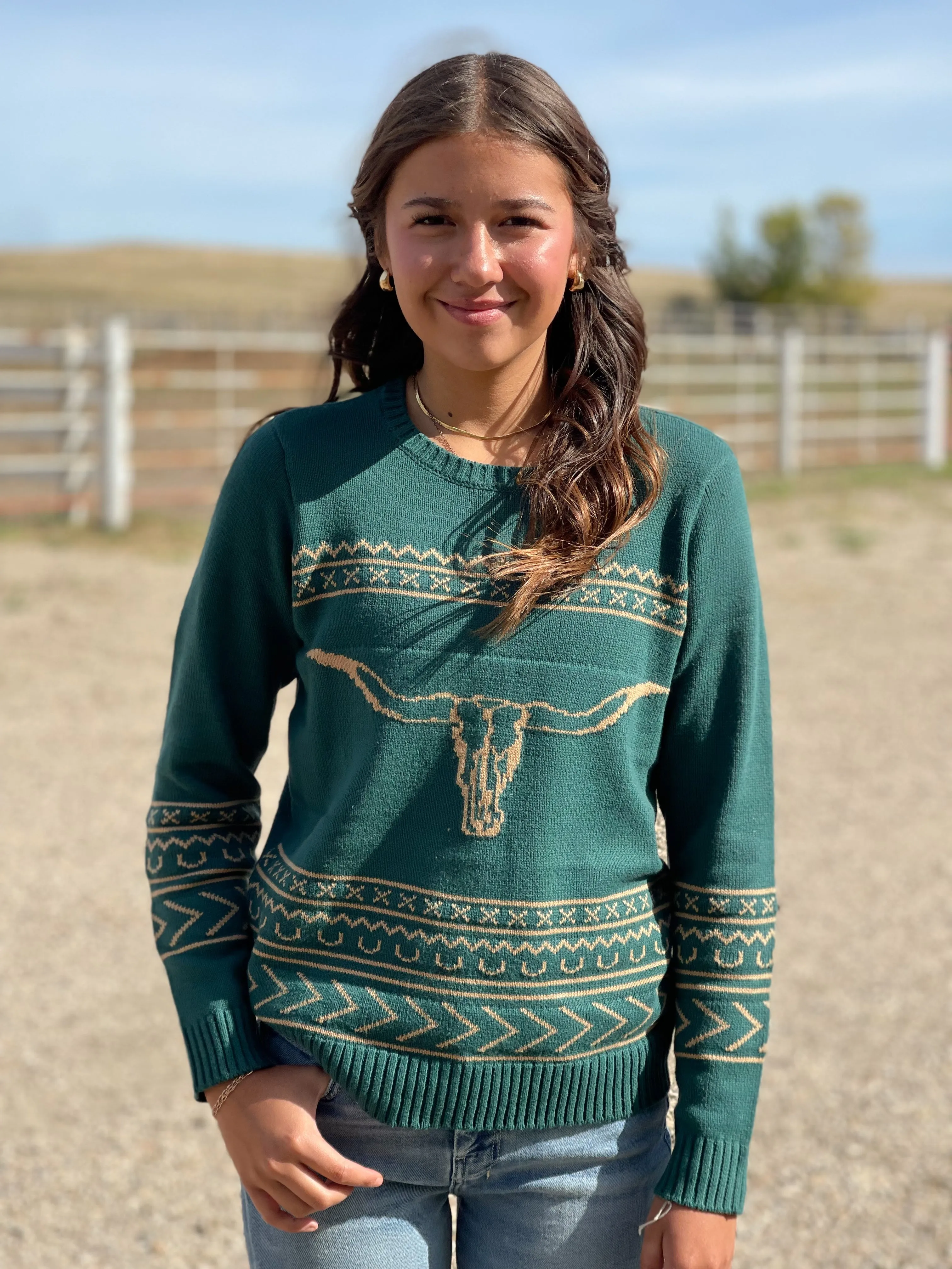 The Longhorn Sweater - Spruce