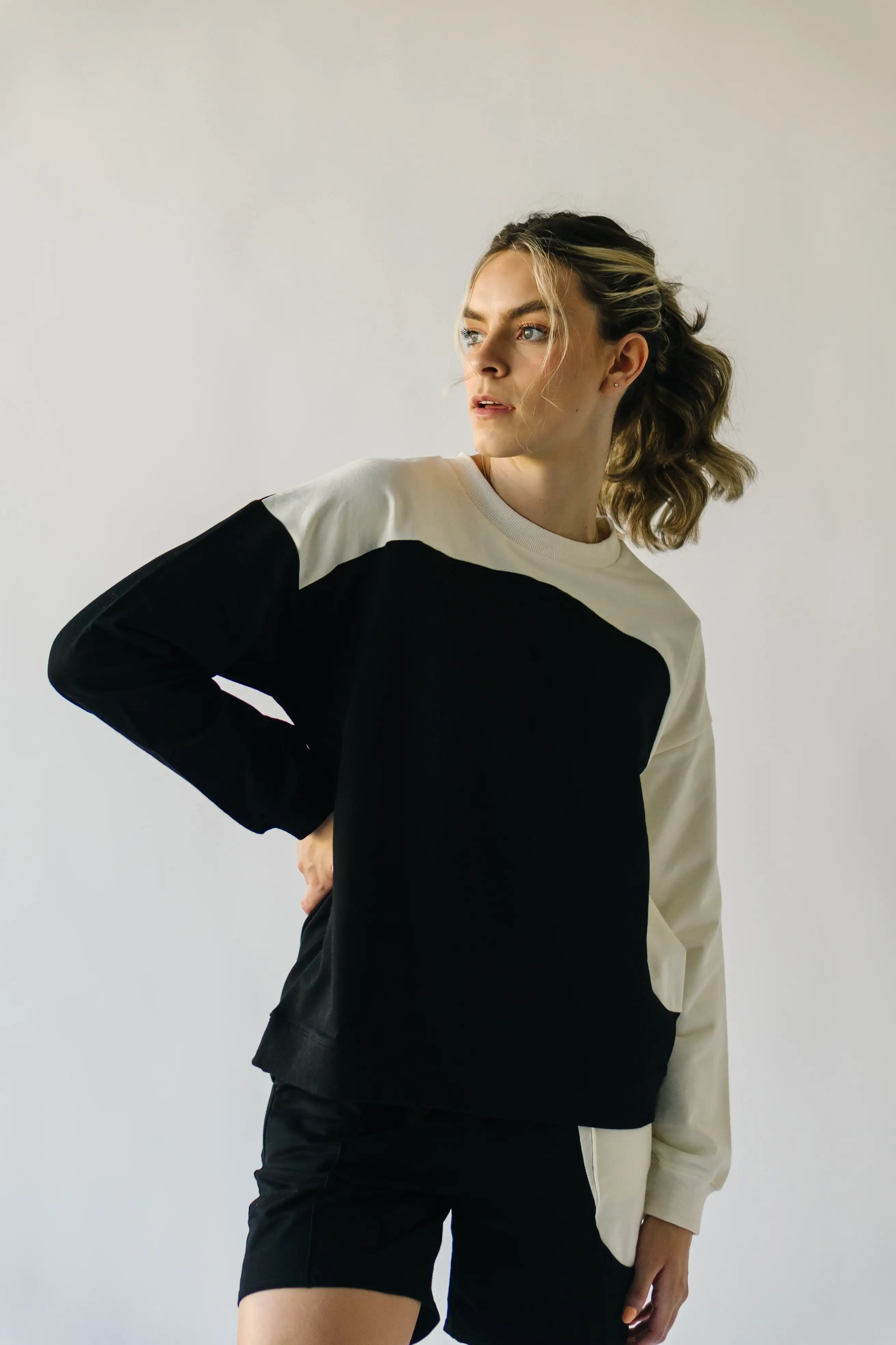 The Molly Colorblock Sweater in Black Multi