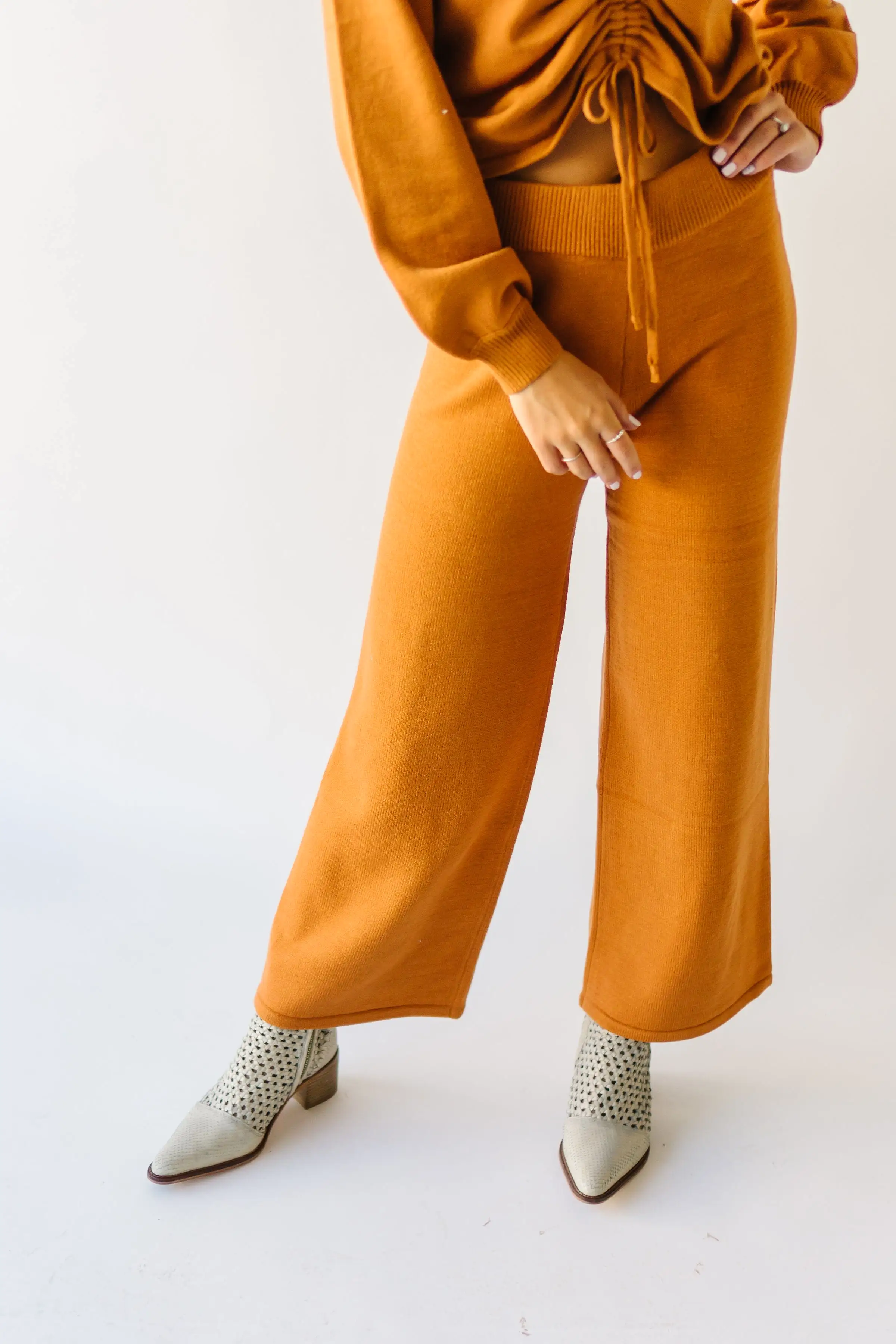 The Puth Straight Leg Sweater Pant in Rust