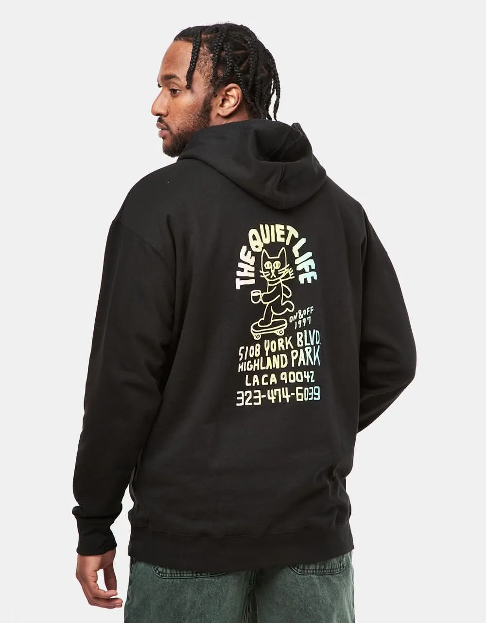 The Quiet Life Skating Cat Pullover Hoodie - Black