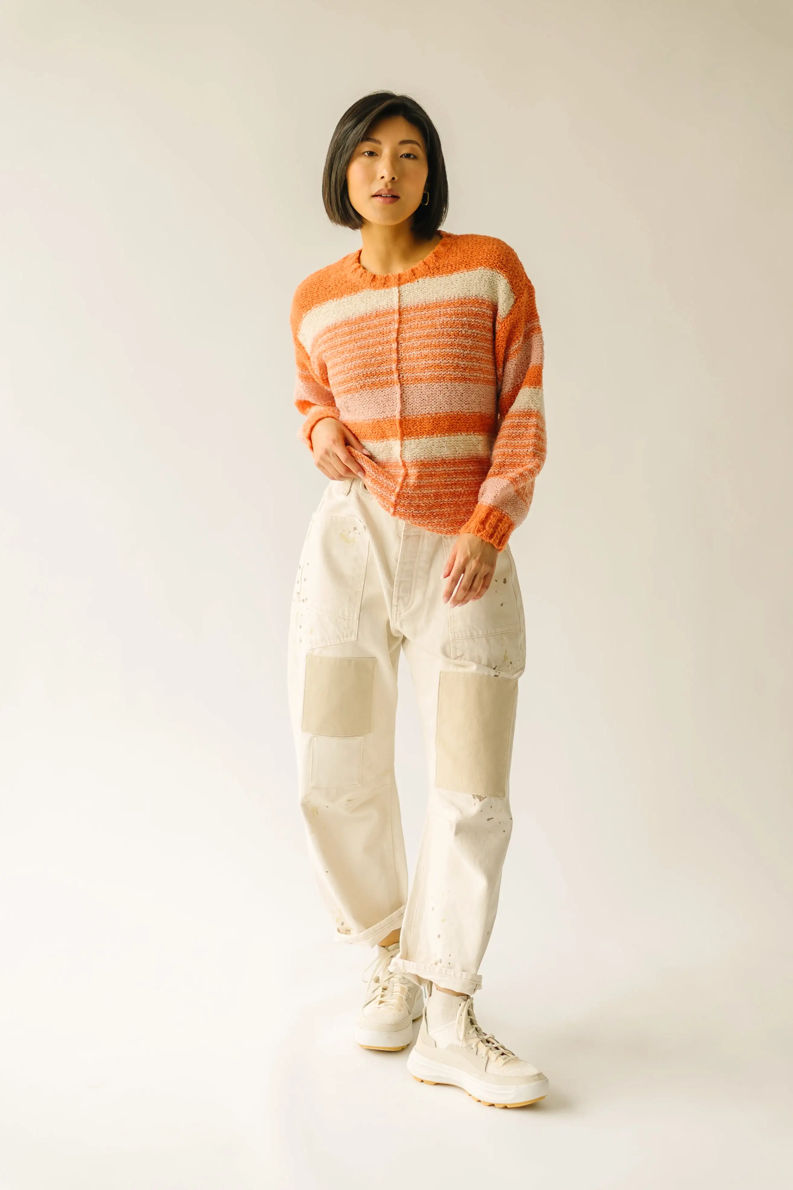 The Rialto Striped Sweater in Tangerine Multi