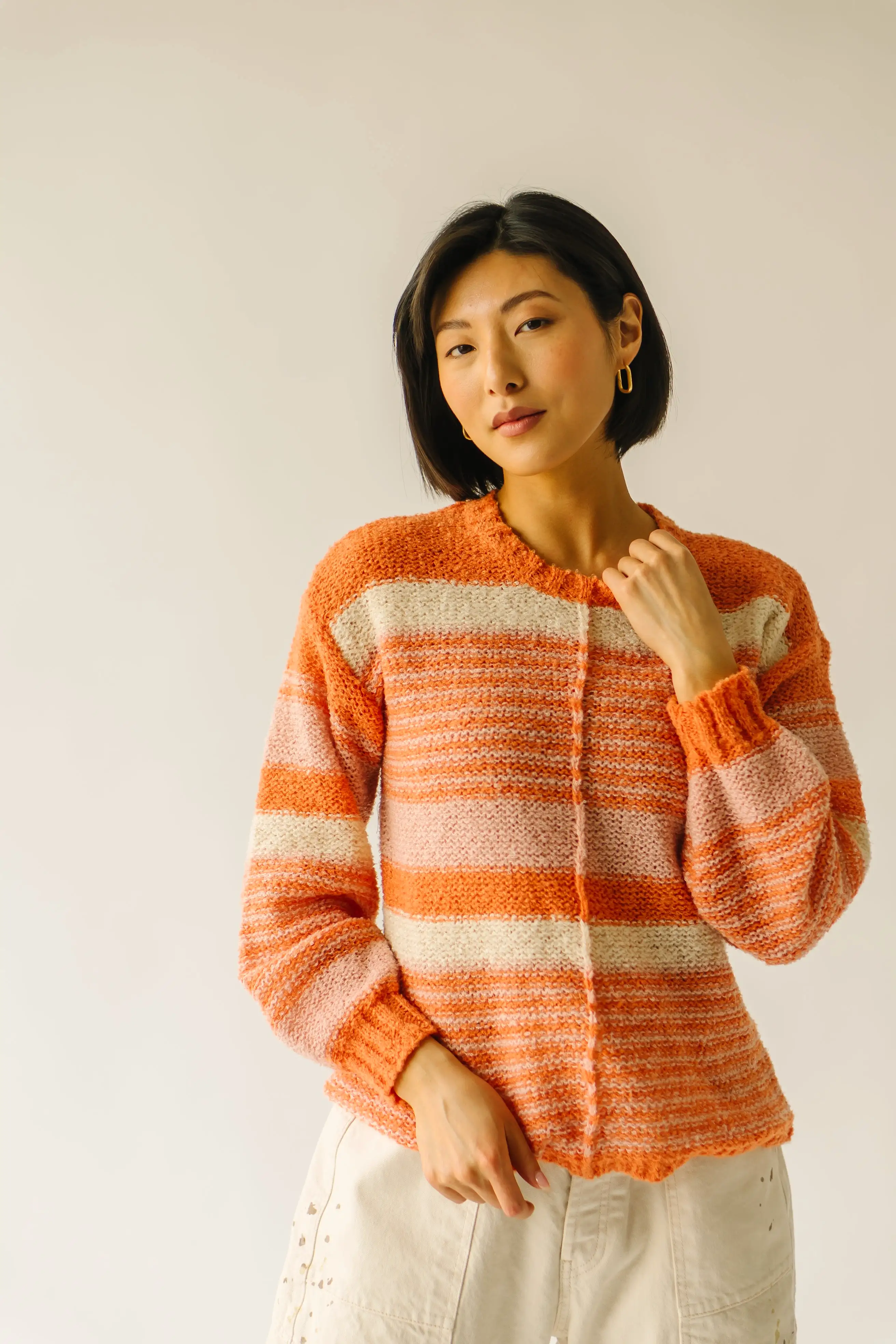 The Rialto Striped Sweater in Tangerine Multi