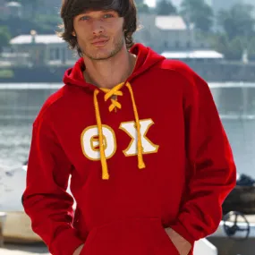 Theta Chi Hockey Lace Hoodie - J8830 - TWILL