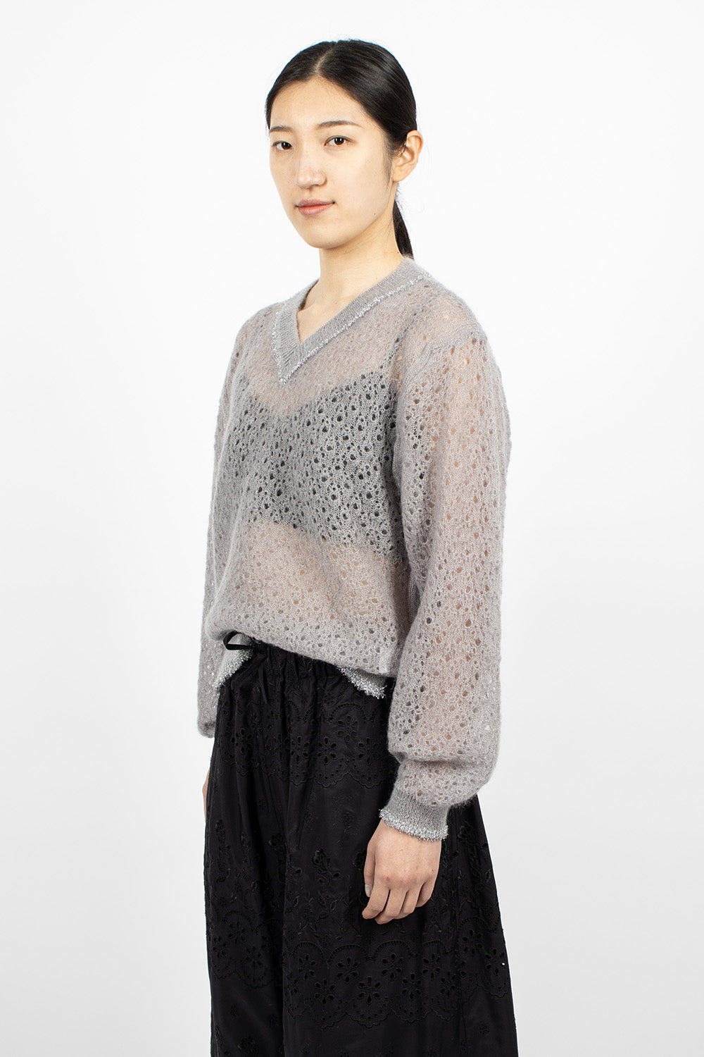 Tinsel Knit Jumper Light Grey