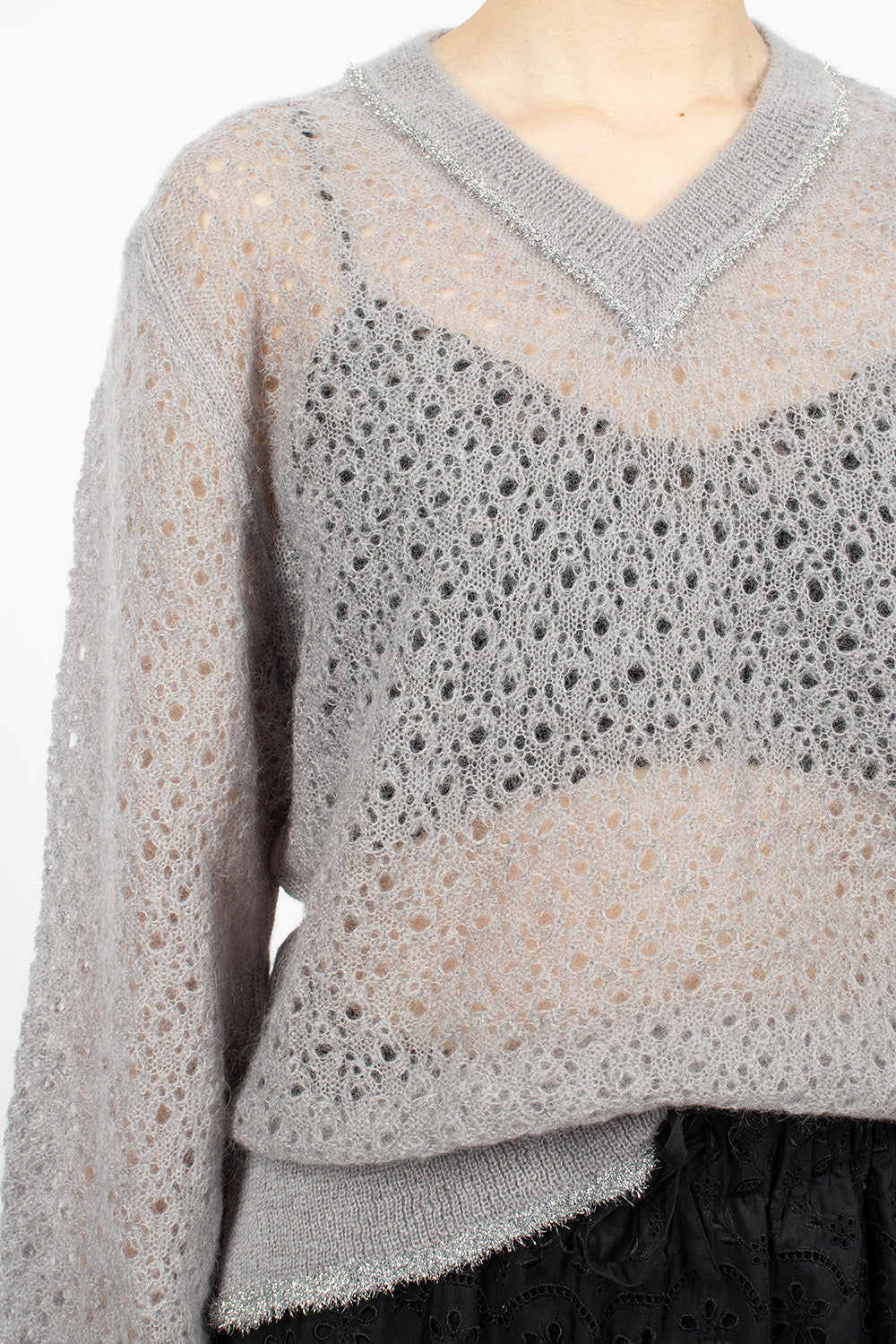 Tinsel Knit Jumper Light Grey