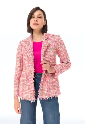 Tweed Blazer With Front Pockets