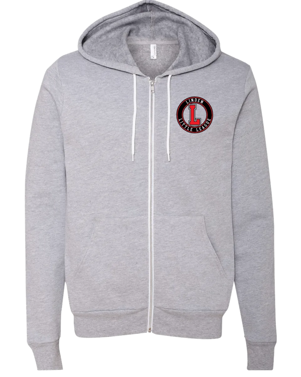 Unisex Sponge Fleece Zip Hood - Linden Little League