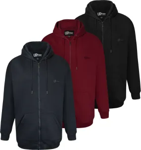 Uptheir 3 Pack Boom Time Zip Hoody Set - Charcoal, Burgundy & Black