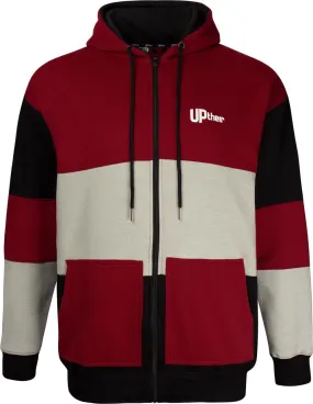 Uptheir Apollo Contrast Zip Hoody - Red Grey