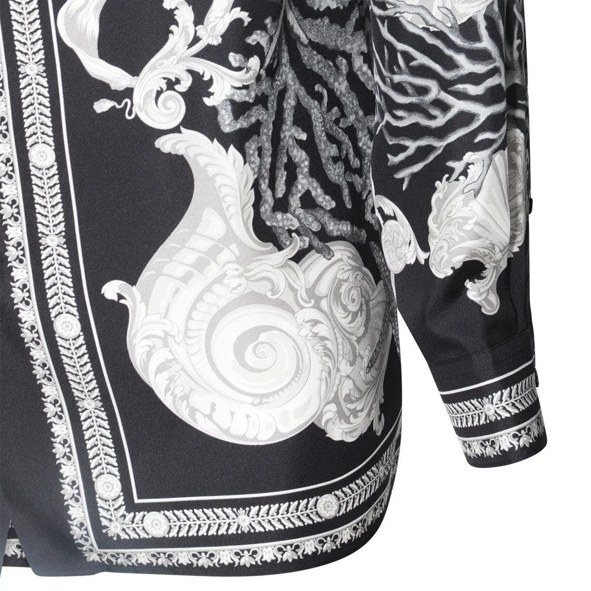 VERSACE  |Tropical Patterns Unisex Silk Street Style Long Sleeves