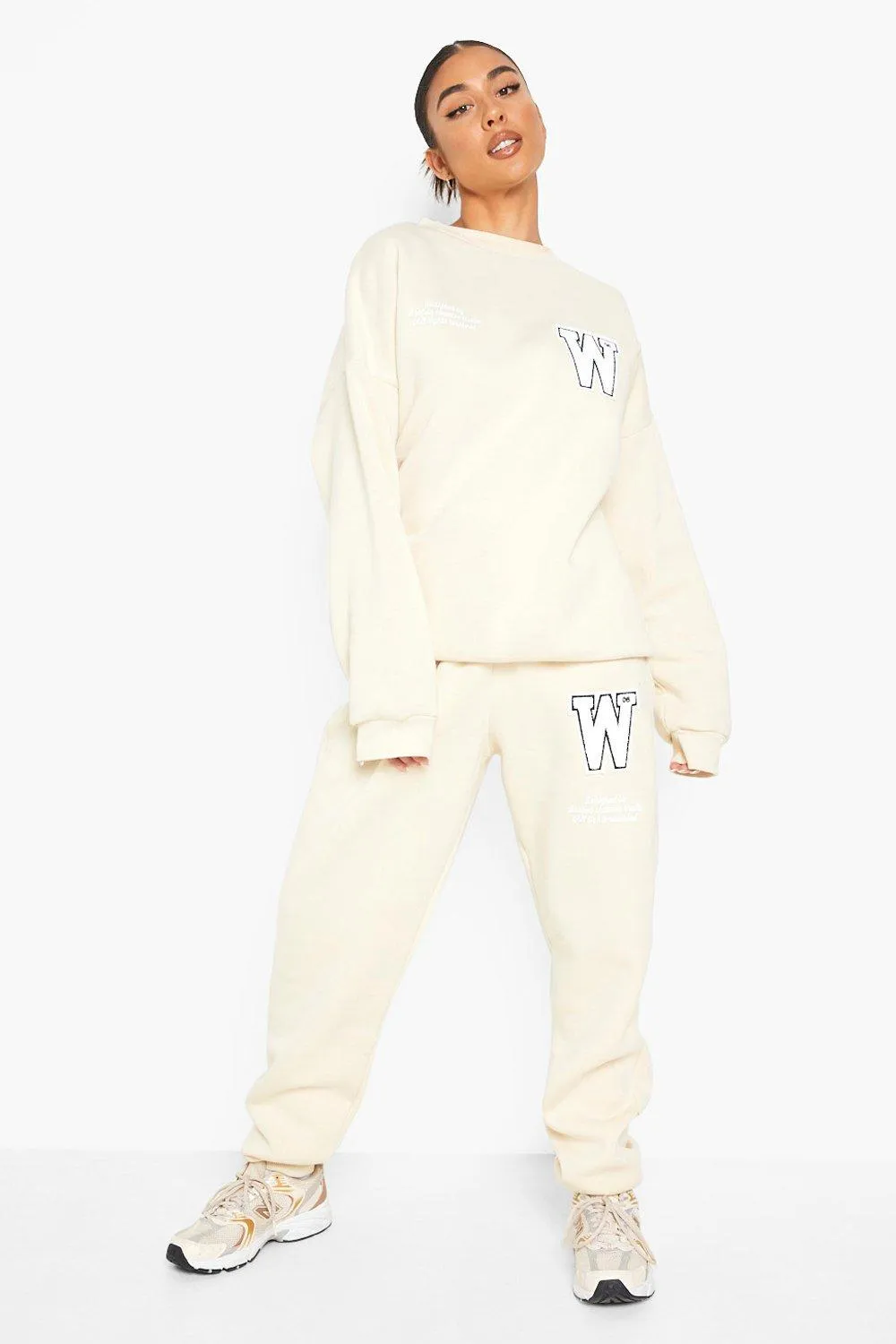 W Toweling Applique Sweater Tracksuit