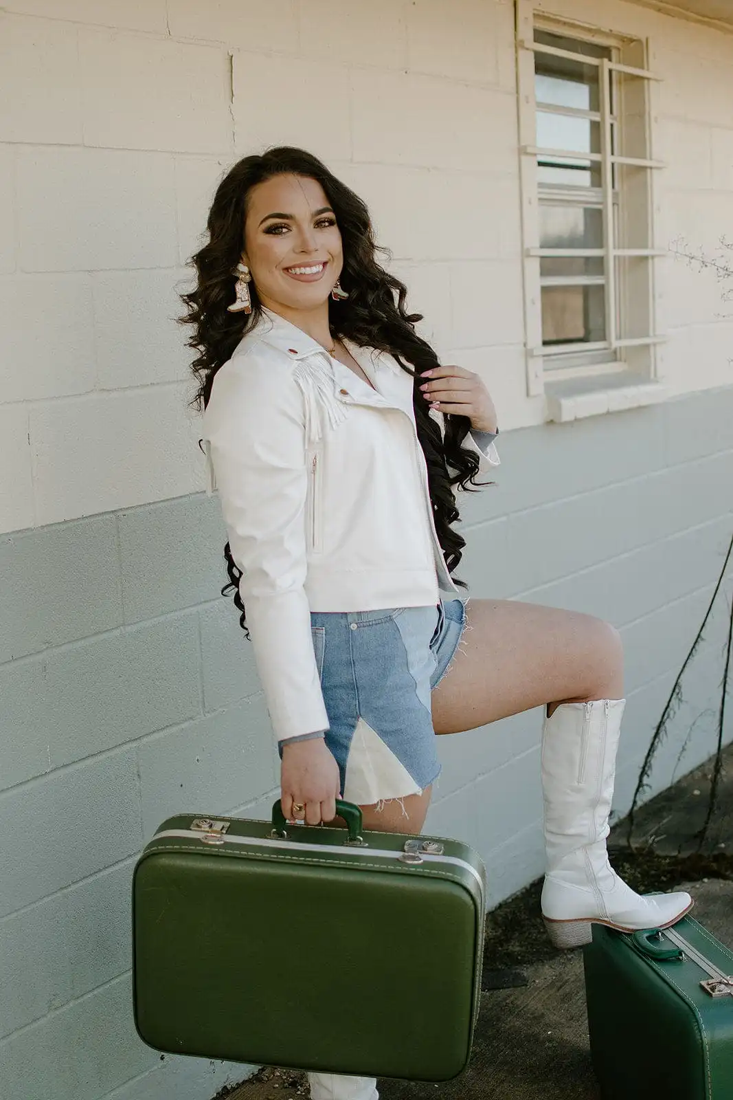 White Fringe Vegan Leather Jacket