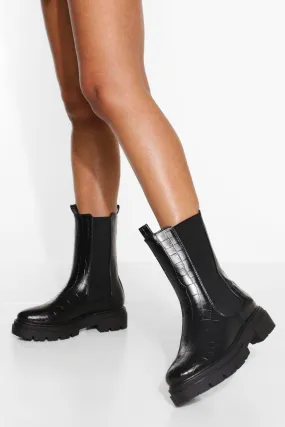 Wide Width Flat Heel Sock Boots