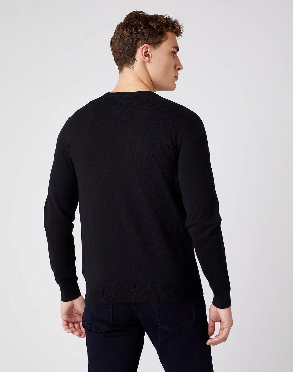 Wrangler Knit Crew Neck Jumper Black