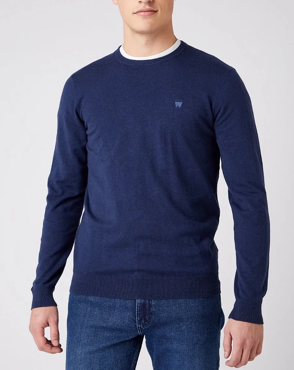 Wrangler Knit Crew Neck Jumper Navy