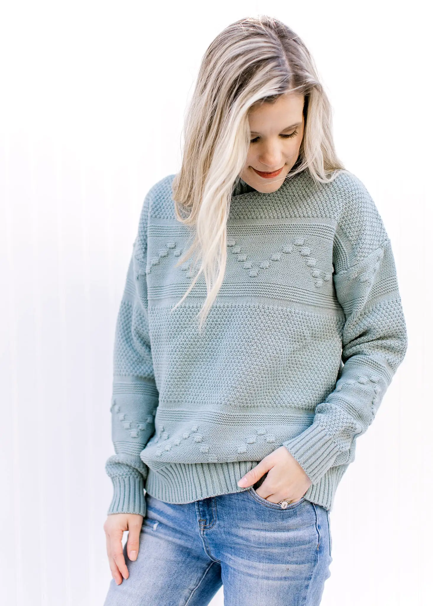 X Blue Haze Pom Pom Sweater