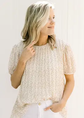 X Classic Ivory Microfloral Top