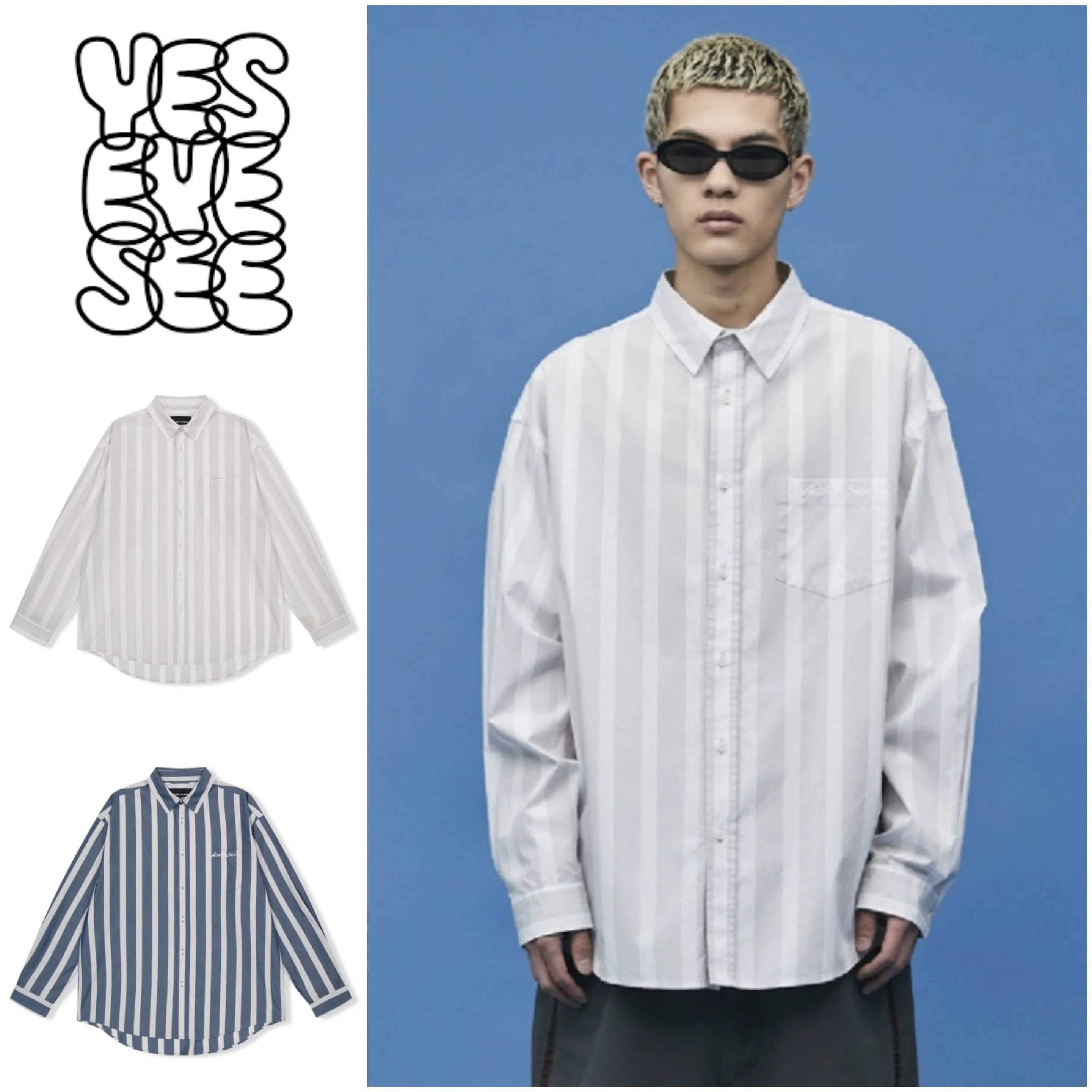 YESEYESEE  |Unisex Street Style Long Sleeves Cotton Logo Shirts