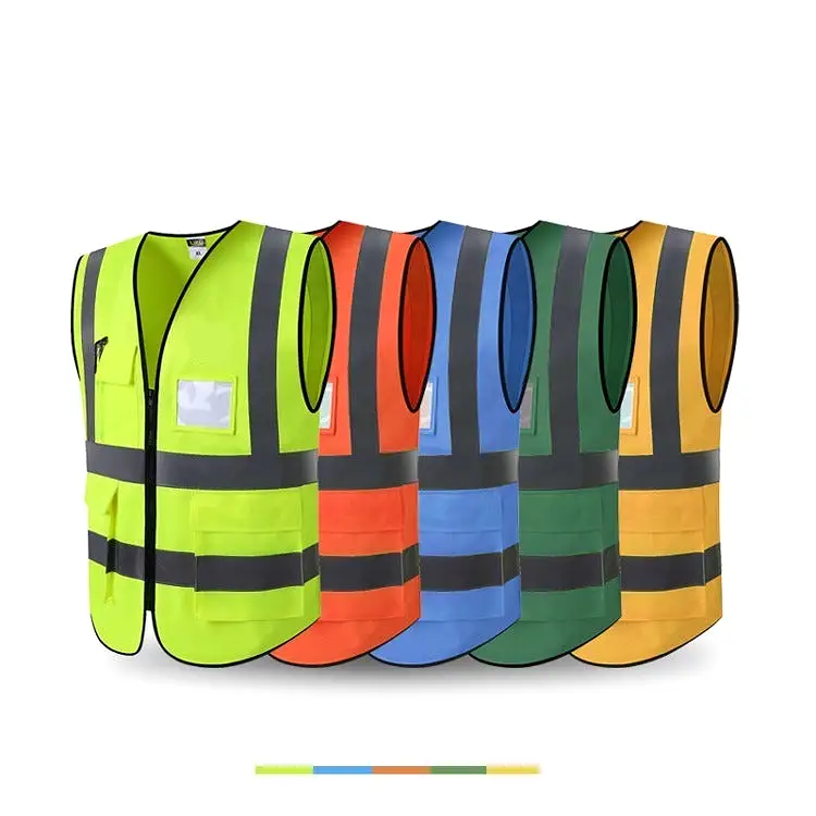 YSK VEST1: High Visibility Zipper Front Safety Vest With Reflective Strips